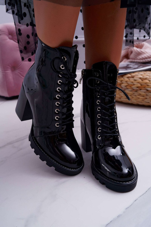 Dámské Kotníkové Boty Na Podpatku Černé Insist