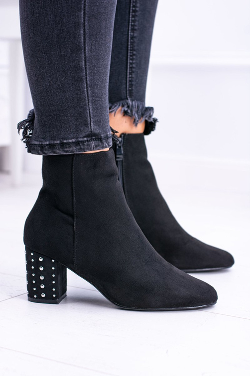 Teplé ženské kotníkové boty černé Jokasta