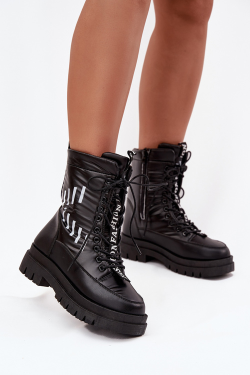 Dámske šnurovacie snehule Vinceza 23-34586 Čierne