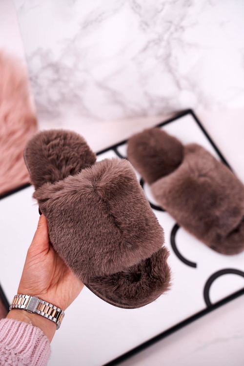 Ženské šedé sladké papcas žabky