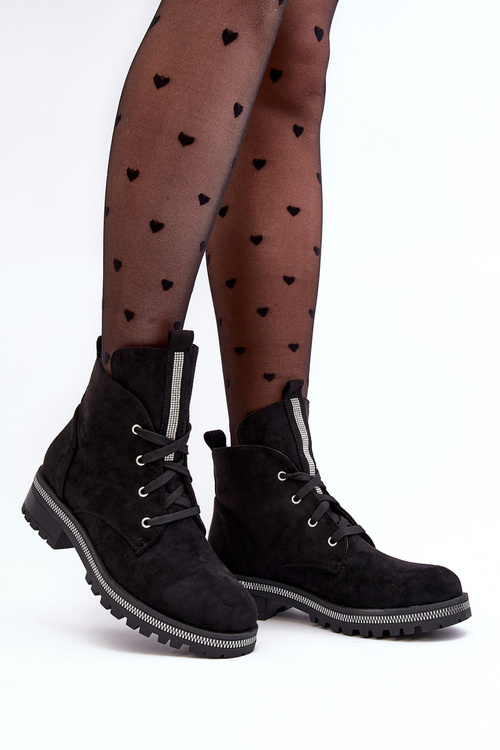 Vkĺzli semišové dámske topánky s čiernou hromadou