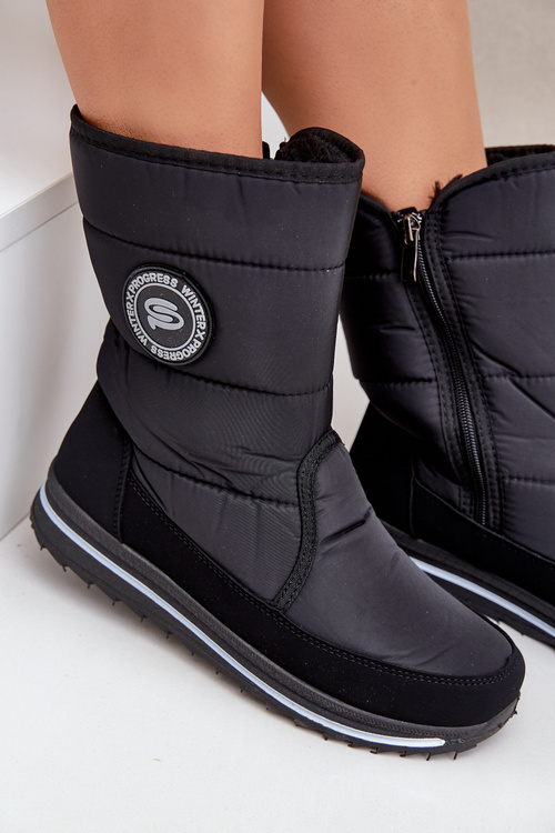 Dámské sněhule se zipem Progress PROGJ-21-09 Černé