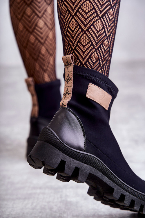 Dámské látkové kozačky Nicole 2703 Černe