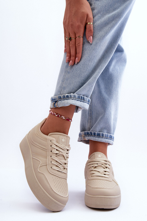 Dámske športové topánky na platforme Beige Pudina