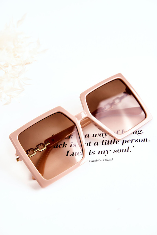 Velké čtvercové sluneční brýle V130043 Růžový