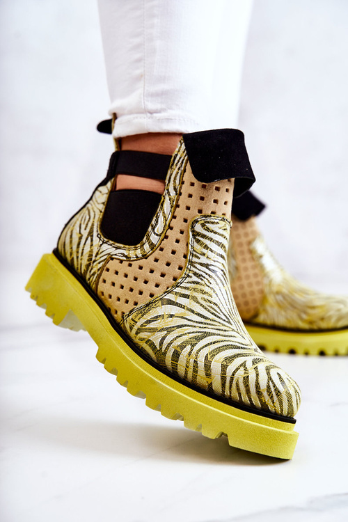 Kožené nazouváky Maciejka 05324-07 Žlutá