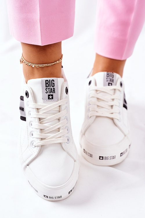 Kožené tenisky na bielej platforme Big Star II274071