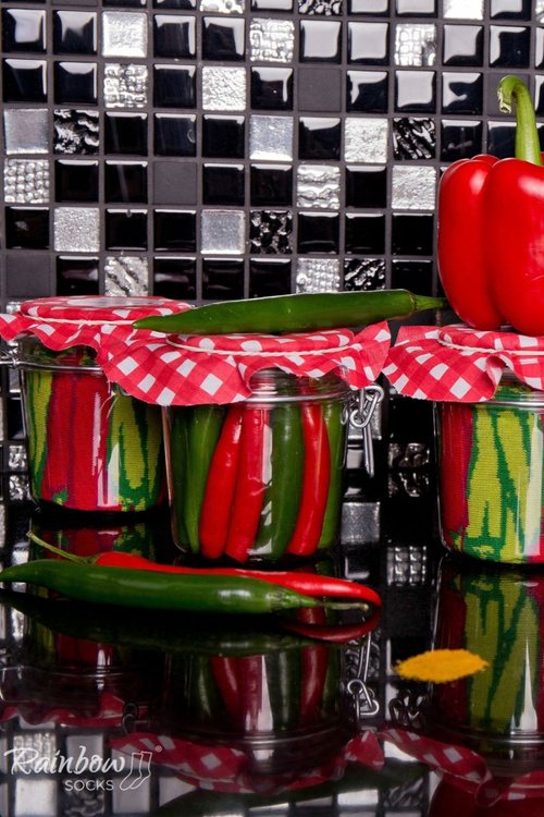 Ponožky Rainbow Socks Zelenina Ve Sklenici Chilli Papriky Hrášek S Mrkví 2 Páry