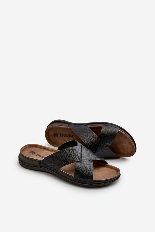 Lehké pohodlné pánské sandály s přezkami Inblu MT000016 černé