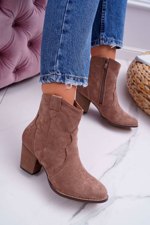 Dámske topánky na kovbojských topánkach khaki Nutriso