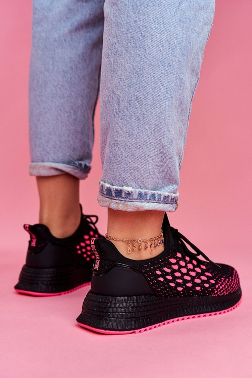Dámske športové topánky tenisky Big Star Black Fuchsia FF274964