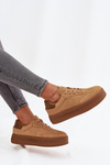 Dámske tenisky na platforme Panterka Big Star SS274762 Camel