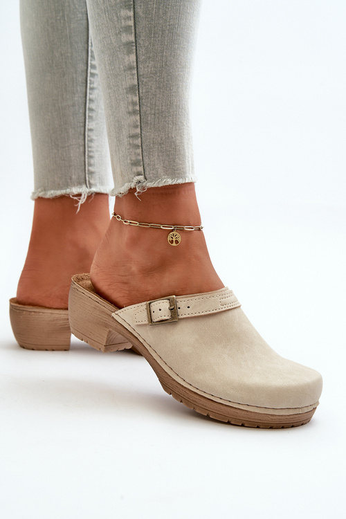 Dámské žabky na nízkém podpatku Inblu BL000004 béžové