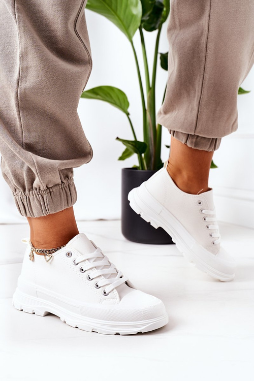 Dámske tenisky na platforme Białe Time Time