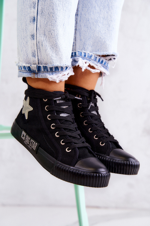 Klasické vysoké tenisky veľká hviezda JJ274380 čierna