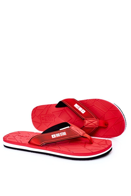 Pánske flip -flops veľká hviezda HH174819 červená