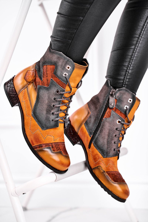 Dámske kožené topánky Izolované topánky Maciejka žlté 04625-07