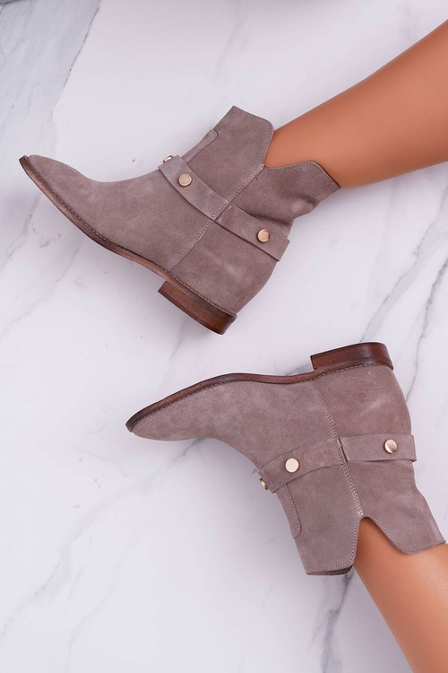 Dámské Kotníkové Boty Ploché Laura Messi 1890 Kožené Béžové Darmah