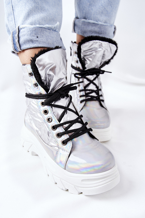 Dámské Kotníkové Boty Stříbrne Ismobe