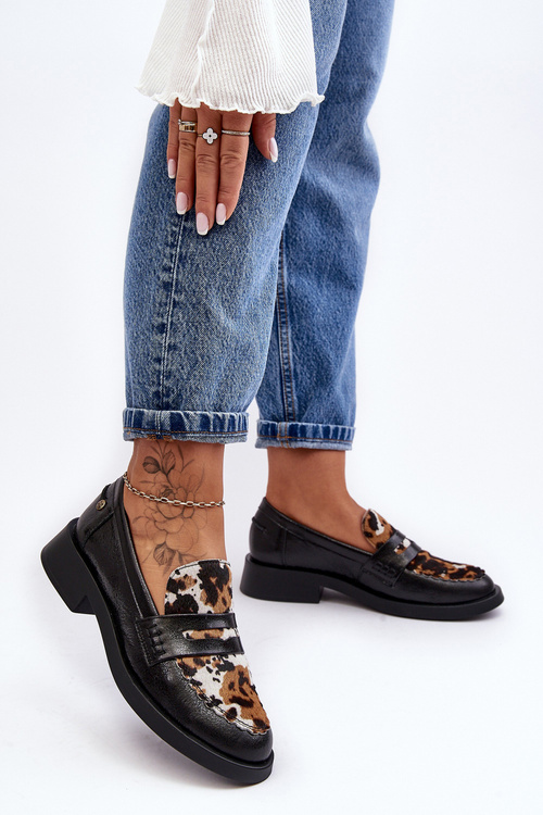 Dámske kožené topánky Maciejka 06250-01 Čierna