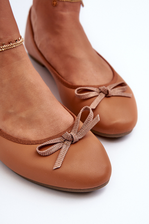 Baleríny z ekologické kůže s mašlí Camel Sandal
