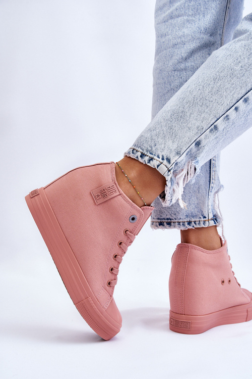 Vysoké tenisky na skrytom klinoch Big Star LL274036 Pink