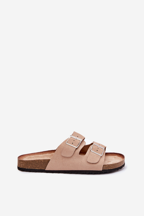 Dámske Sandále Na Korkovej Platforme S Prackami Béžové Evisolla