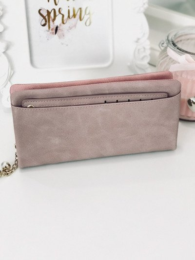 Large Women's Black Trendy Wallet Gold Zipper