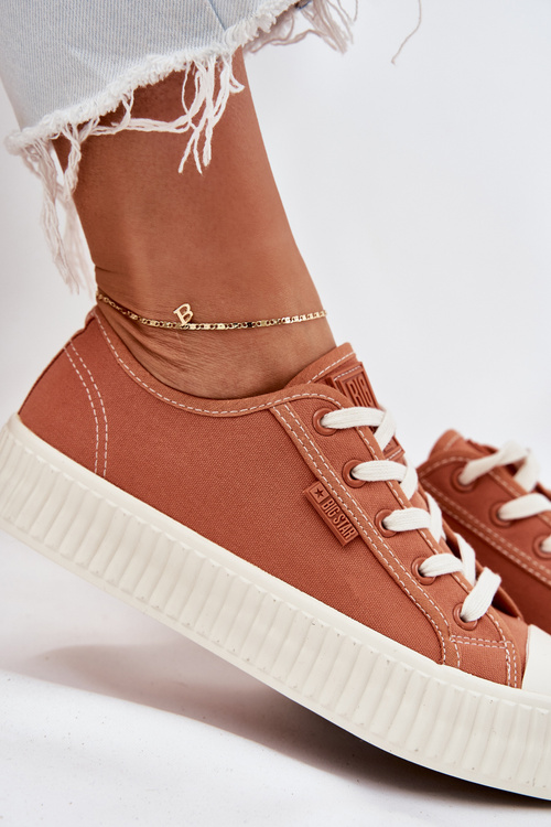 Dámske textilné tenisky na platforme Big Star RR274778 Oranžové