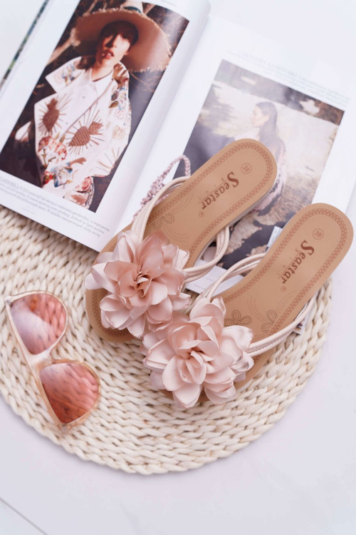 Dámske šedé flip -flops flip -flops kvetinové ddemos