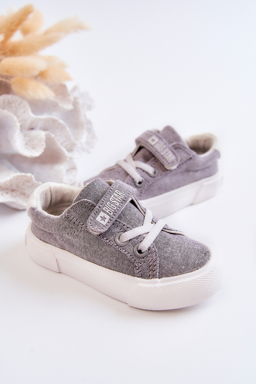 Baby veľká hviezda jj374107 tenisky na suchý zips šedá