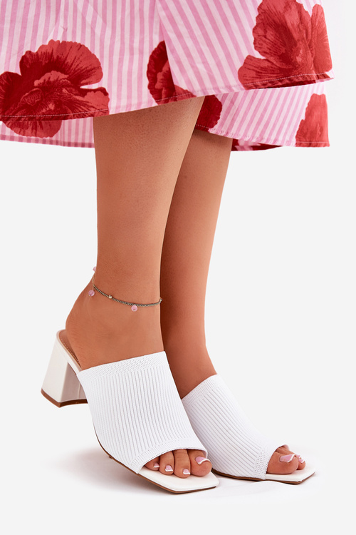 Dámske Sandále Na Opätku Typ Blok Biele Wenilan