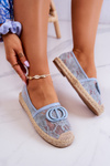 Dámské krajkové espadrilky s ozdobou modrý Summer Dream