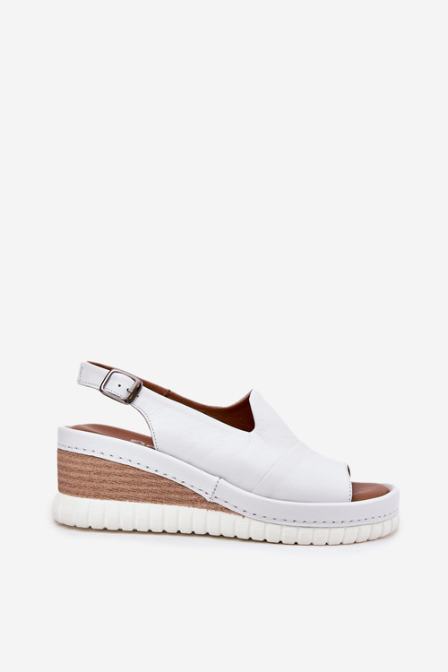 Dámske Kožené Sandále Na Klíne Artiker Biele 56C0918