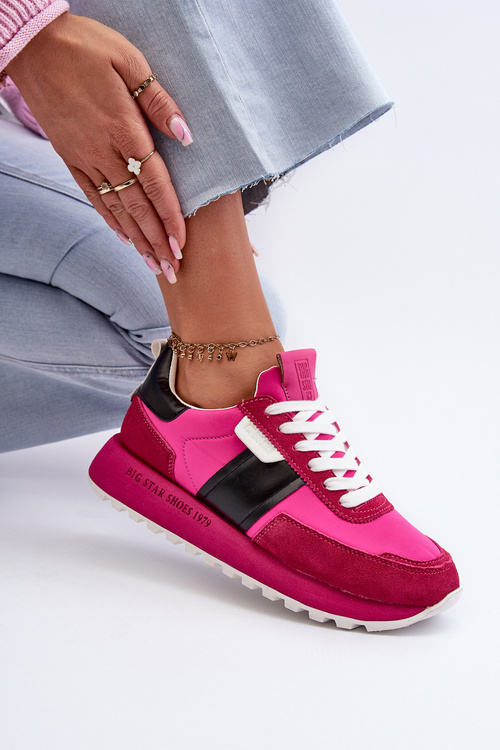 Dámske tenisky na platforme Big Star NN274500 Memory Foam System Fuksia