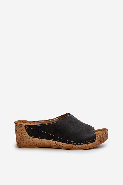 Pohodlné Dámské Sandály Na Klínku Inblu NG000002 Černé