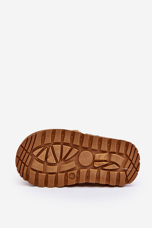 Detské papuče s ťavou birastou kožušinou