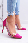 Dámské Lodičky Na Jehlovém Podpatku Průhledné Fuchsia Live