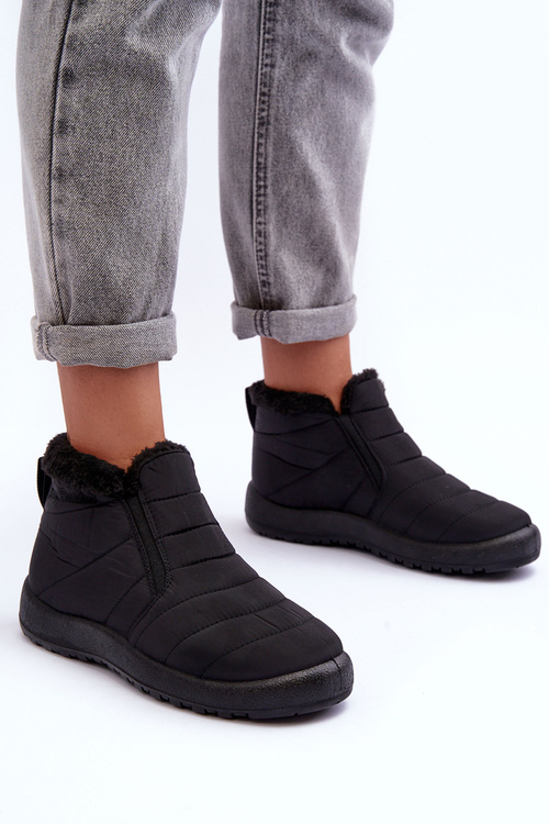 Izolované nízke dámske snehové topánky čierne Enmore