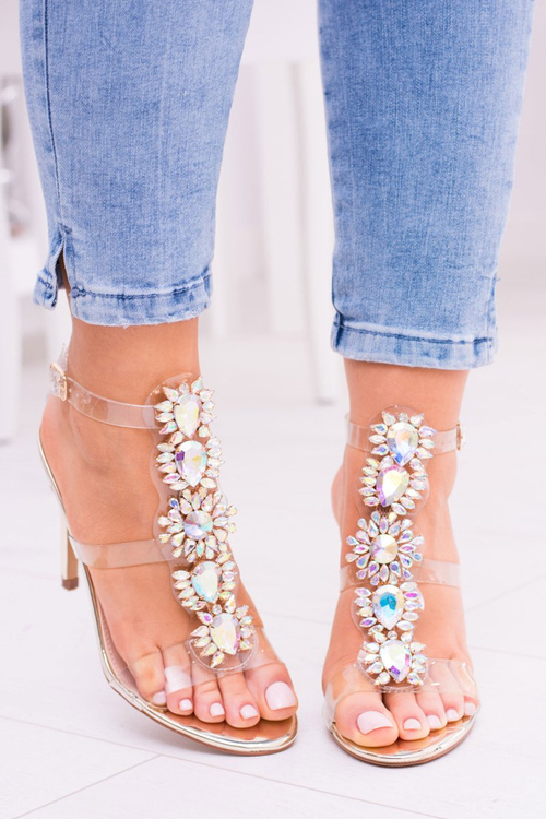 Lu Boo Gold Sandals na päte Serenade kamienky