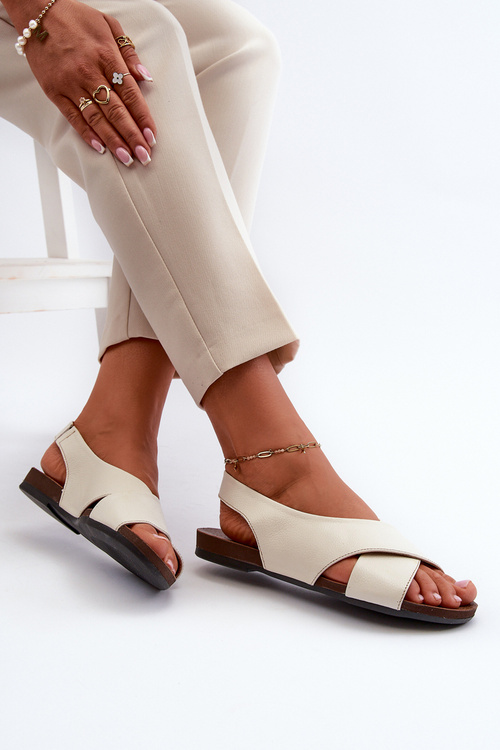 Zazoo 40407 Dámske Kožené Sandále Svetlo Bežové