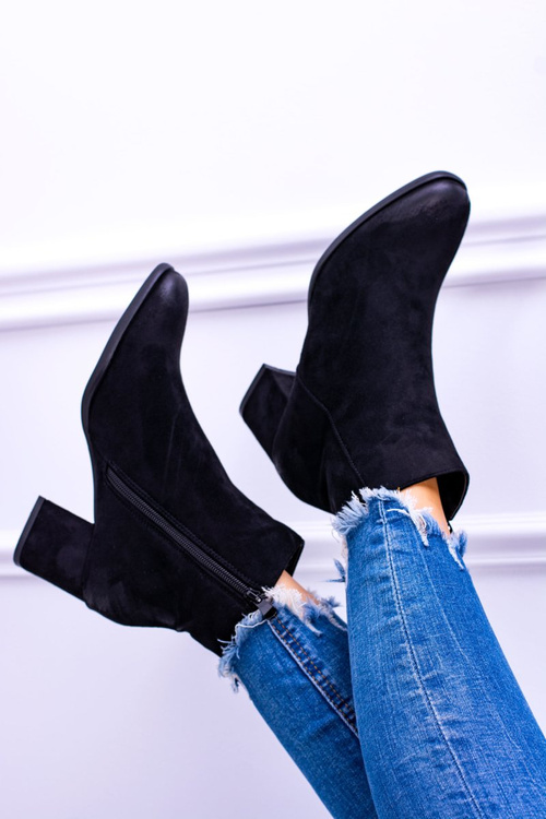 Dámske čierne topánky na semišovom ferimate Post