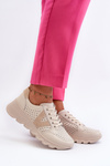 Dámské kožené lehké sportovní boty béžové Eleonori