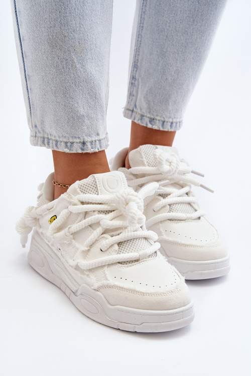 Dámske tenisky s hrubým šnurovaním biela Miatora