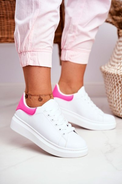 Športové dámske topánky lu boo biele fuchsia matilda