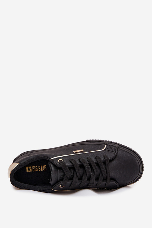 Dámske Tenisky Z Eko Kože Big Star SS274025 Čierno-Zlaté