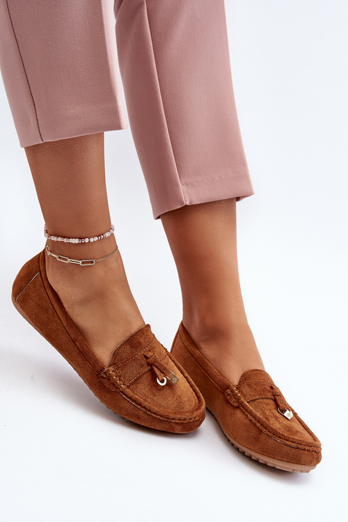 Dámske Zamszové Klasické Mokasíny Camel Ontala