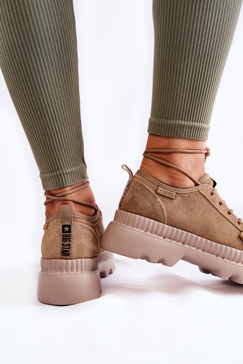 Semišové sportovní boty Big Star KK274511 Béžove