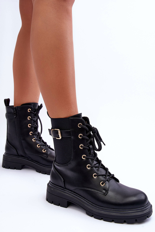 Dámske kožené topánky Čierna čln