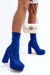 Topánky na vysokom stĺpe s modrým zipsom peculia
